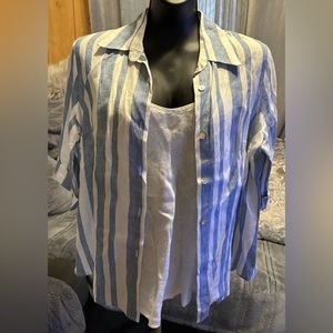 Linen shirt and camisole set